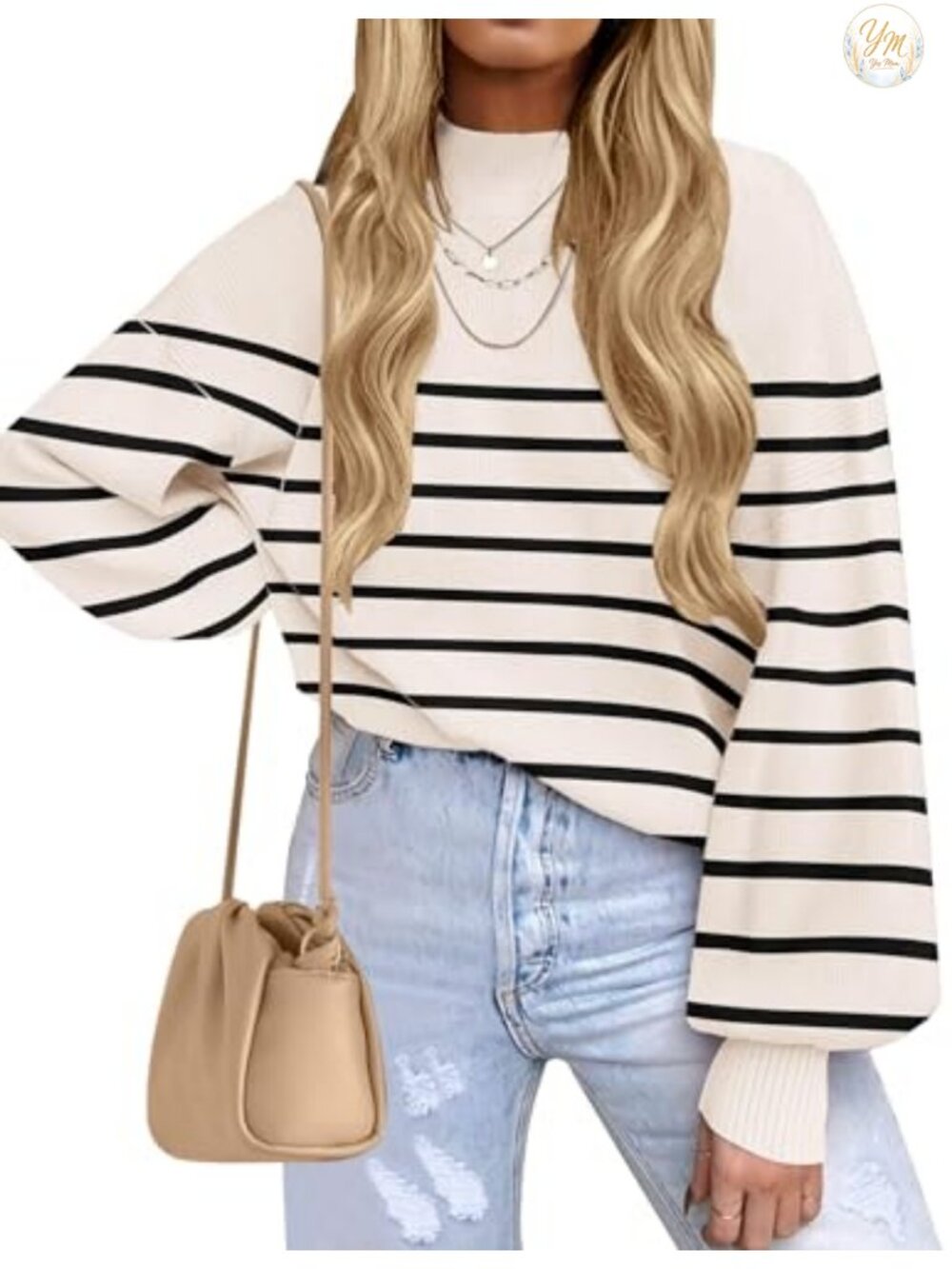 Turtleneck Long Sleeve Knit Oversized Sweater Pullover